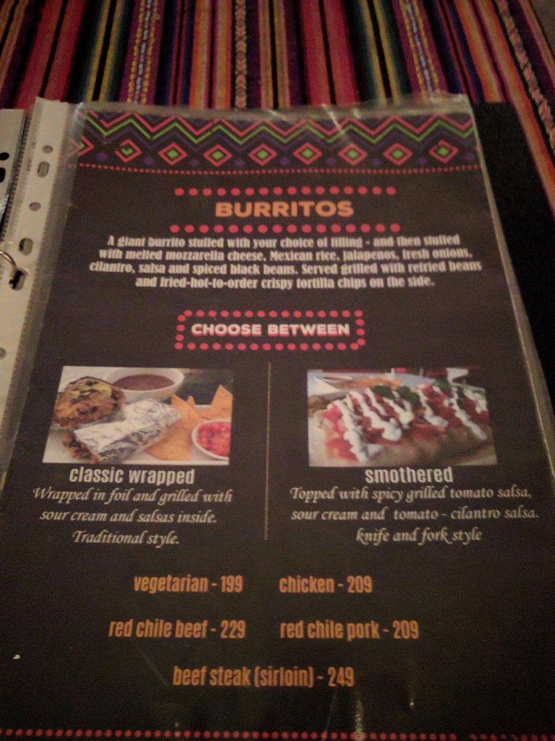 Menu at Salsa Kitchen restaurant, Chiang Mai, 26/4 Huay Kaew Rd