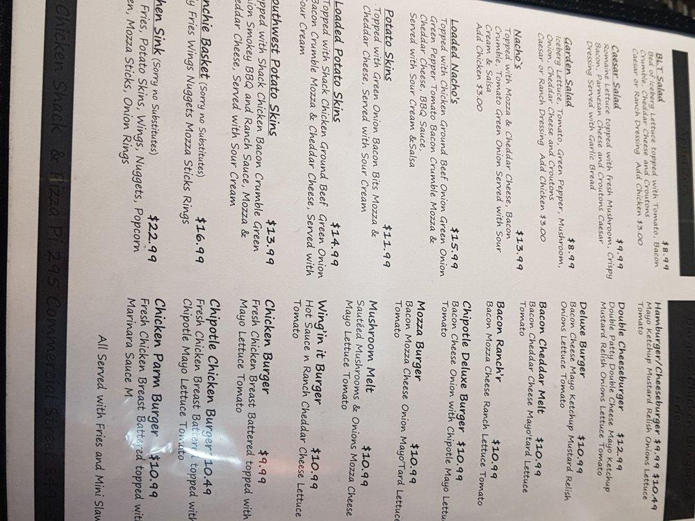 Menu at The Chicken Shack restaurant, Glace Bay