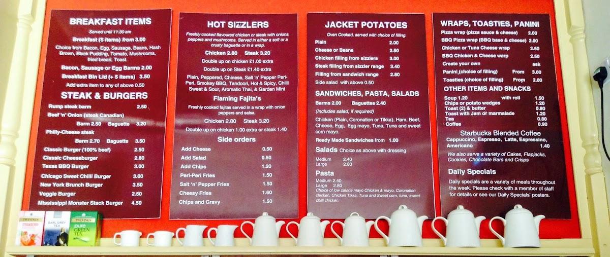 Menu at Rustic Kitchen cafe, Wigan