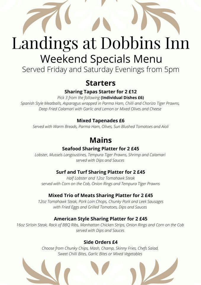 Menu at Dobbins Inn pub & bar, Carrickfergus