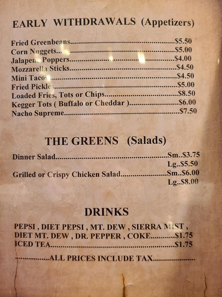 Menu at Bank pub & bar, Greentop