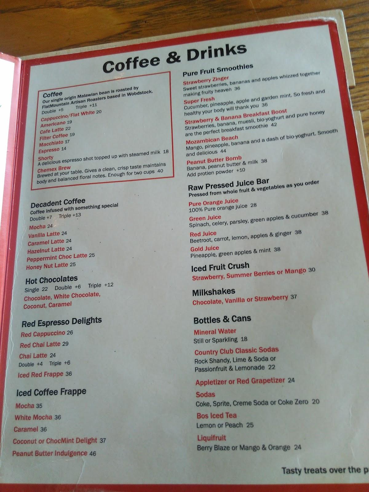 Menu at Reload CT cafe, Cape Town, Flamingo Square Centre Corner of