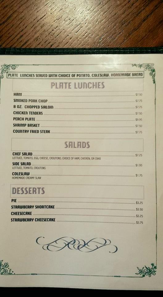 Menu at Rivers Edge Restaurant, Saukville