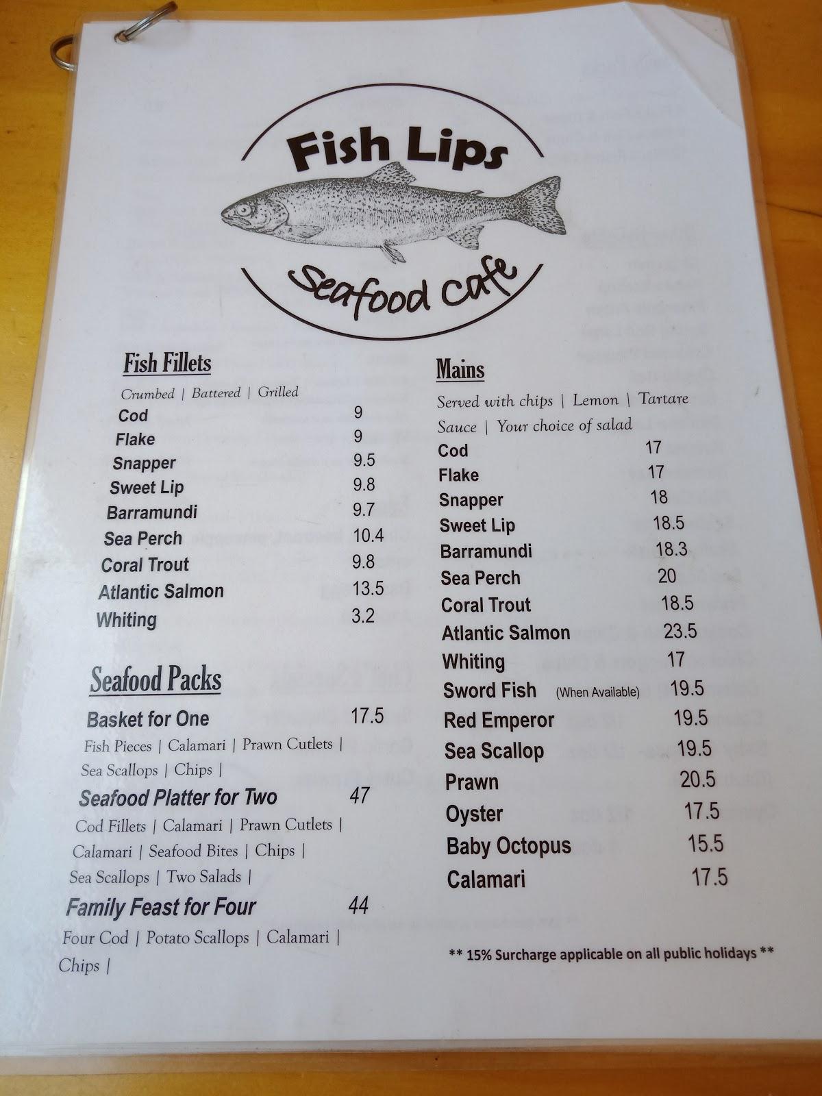 Menu at Fish Lips (Ferny Hills) restaurant, Ferny Hills