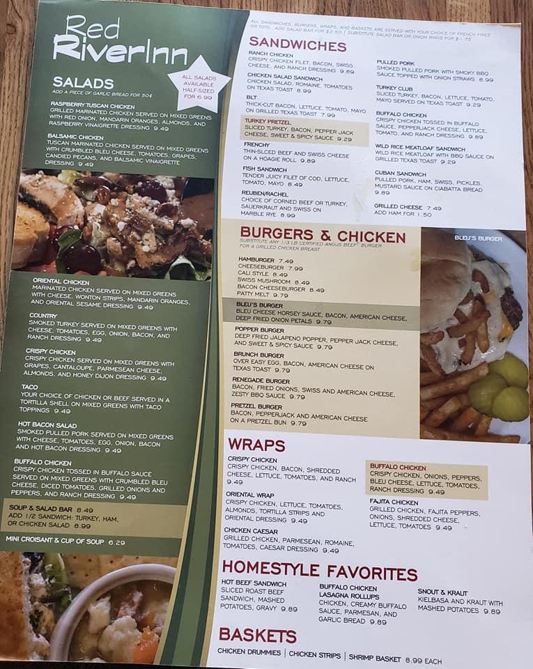 Menu at Red River Inn restaurant, Cold Spring