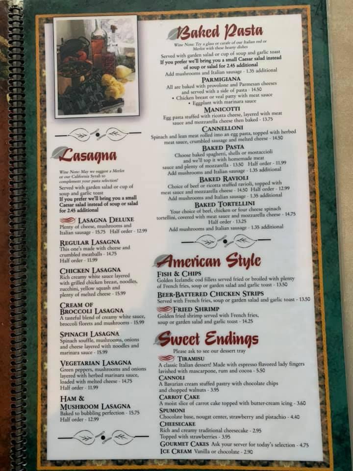 Menu at Ruggero's Restaurant, Flint, Corunna Rd