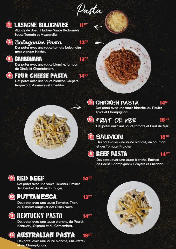 Menu au Farm Ranch Pizza restaurant, La Goulette