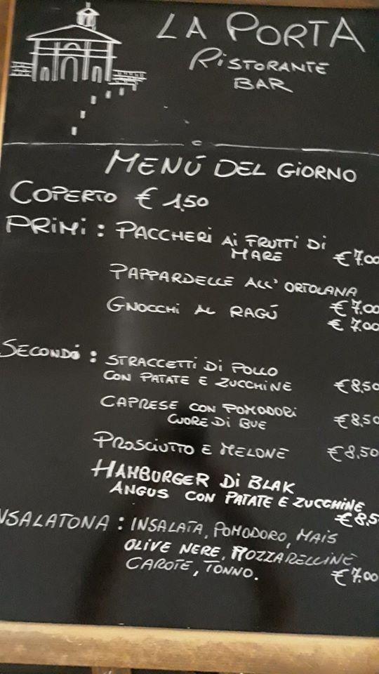 Menu at La Porta restaurant, Padua