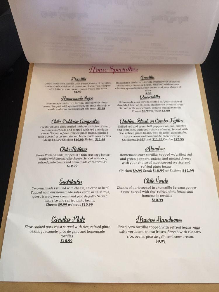 Menu at Casa Rios Grill pub & bar, Redding