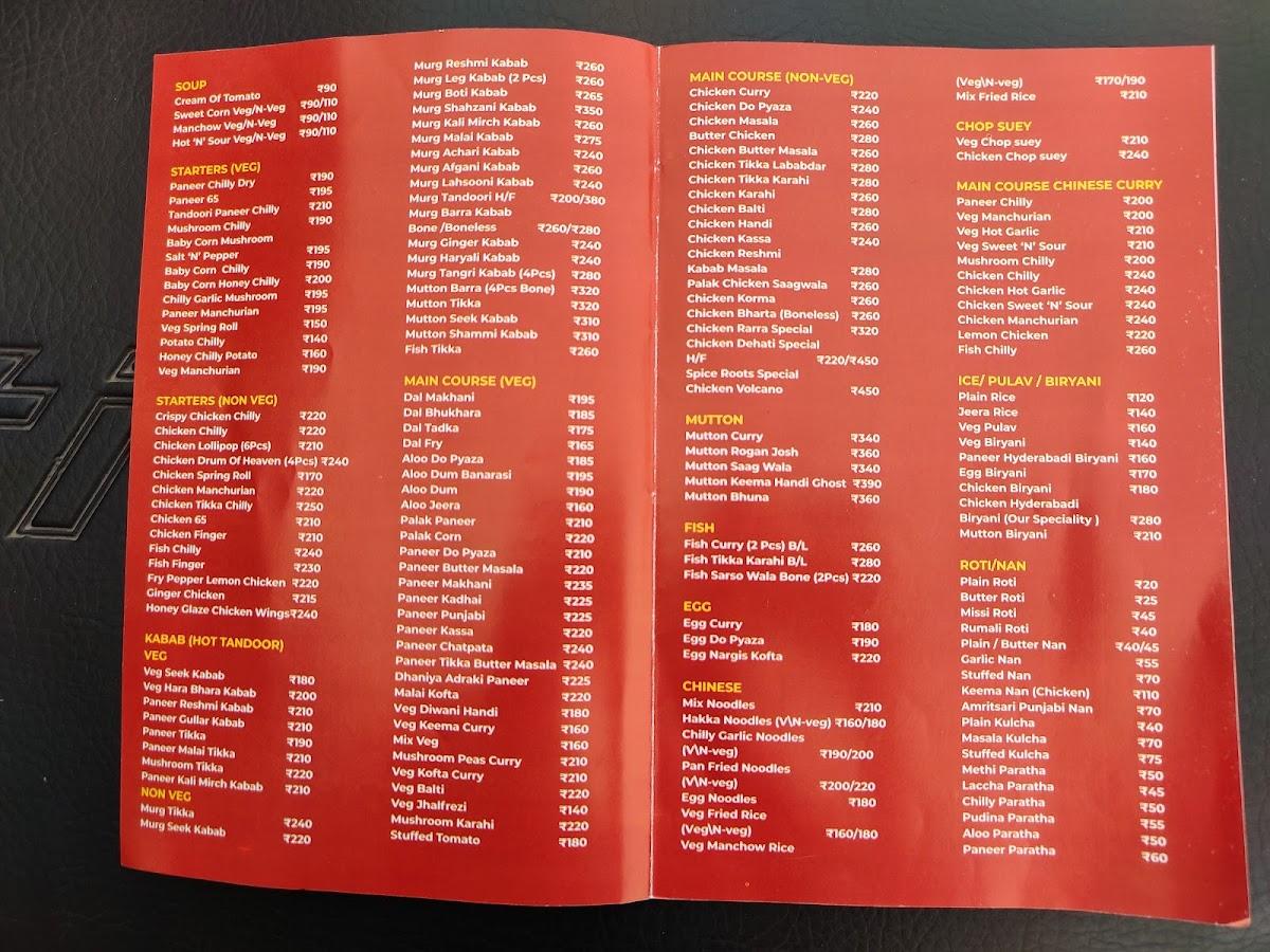 Menu at Spice Roots, Patna, P C Colony Rd