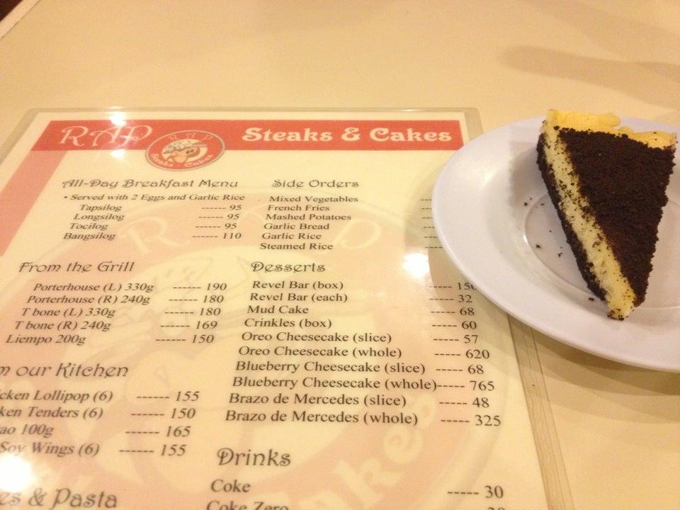 Menu at RAP Steaks and Cakes steakhouse, Manila, 879 Dagonoy Street