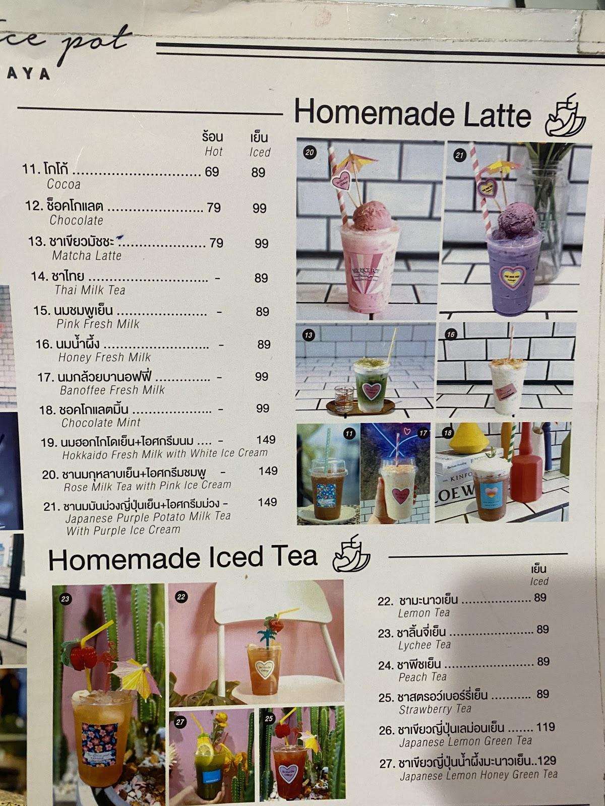 Menu at The Rice Pot Pattaya ร้านหม้อข้าวหม้อแกง พัทยา cafe, Pattaya City