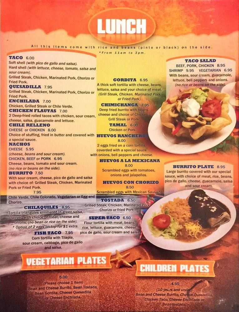 Menu at La Roca Mexican Restaurant, Newport