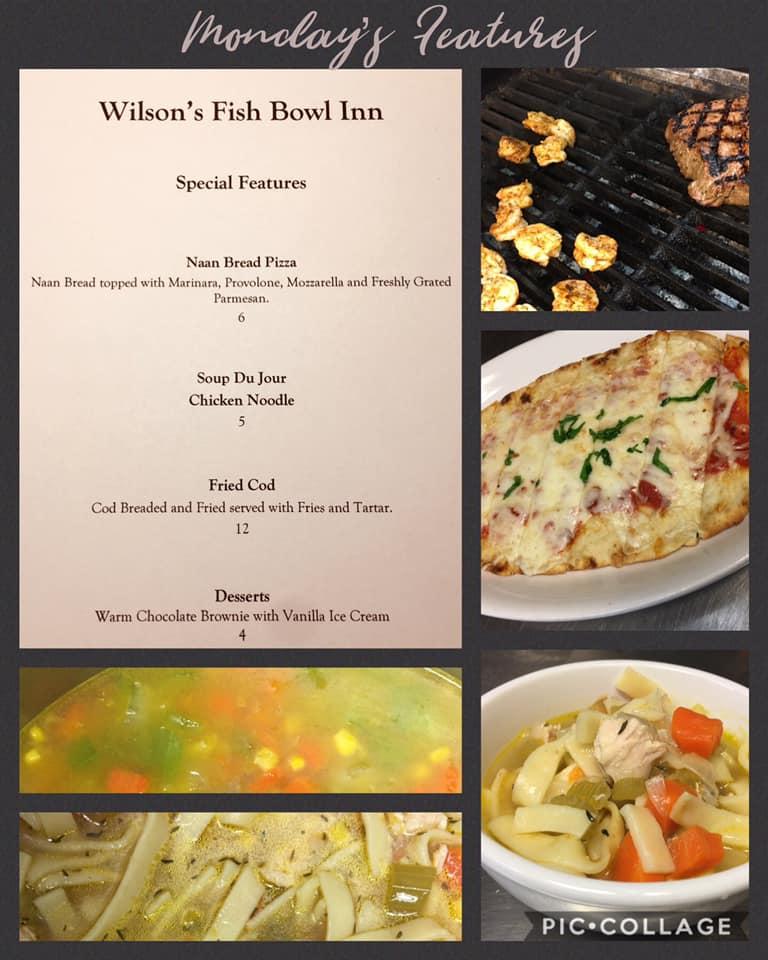 Menu at Wilson's Fish Bowl Inn pub & bar, Altoona