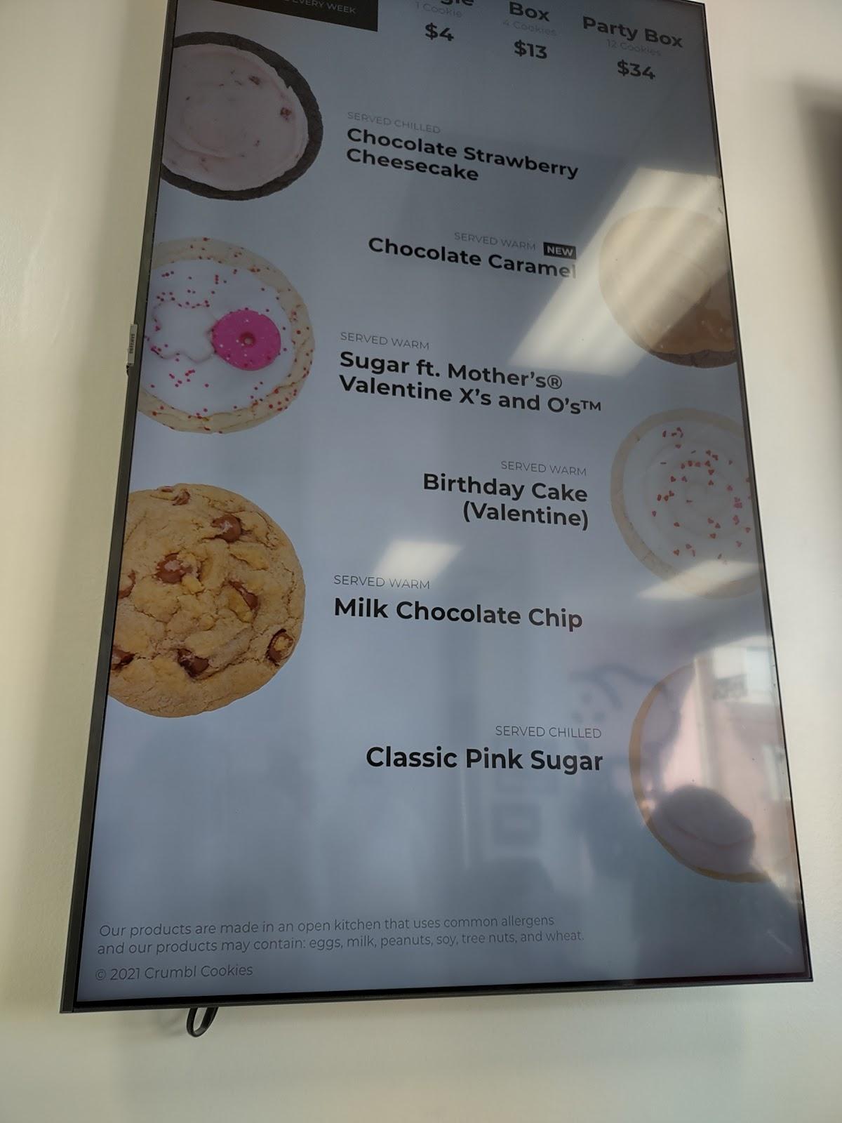 Menu at Crumbl Cookies Rochester desserts, Rochester