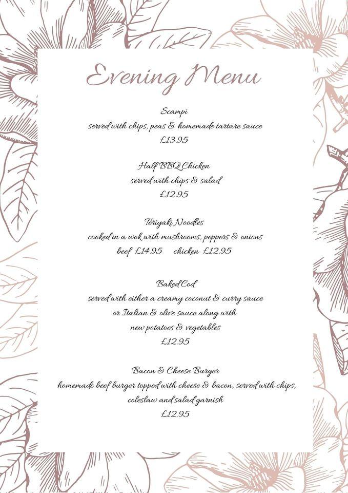Menu at Inn For All Seasons restaurant, Redruth