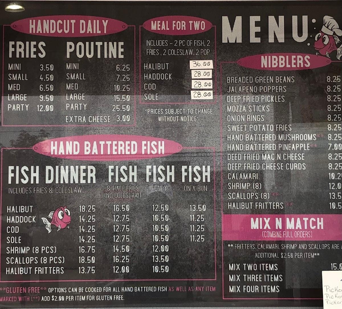 Menu at Reel Em In Fish And Chips restaurant, Barrie