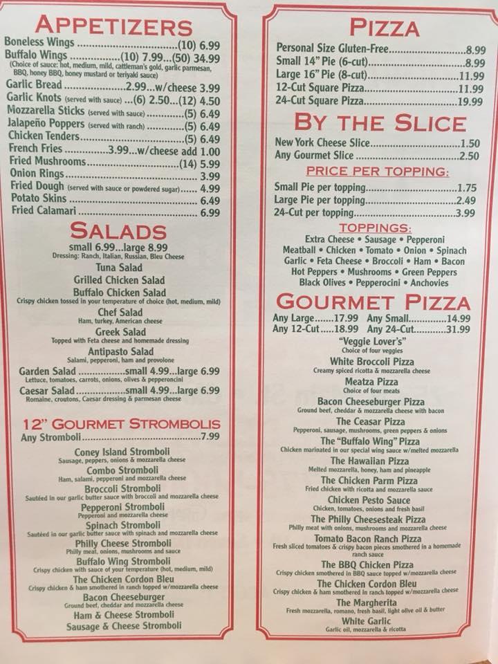 Menu at Ceasars Pizza pizzeria, Gloversville