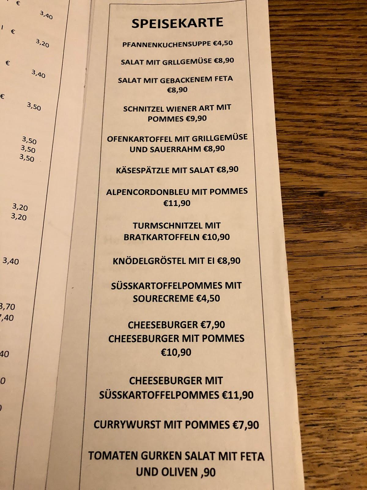 Speisekarte von ROTER TURM Bar & Restaurant, Wasserburg am Inn