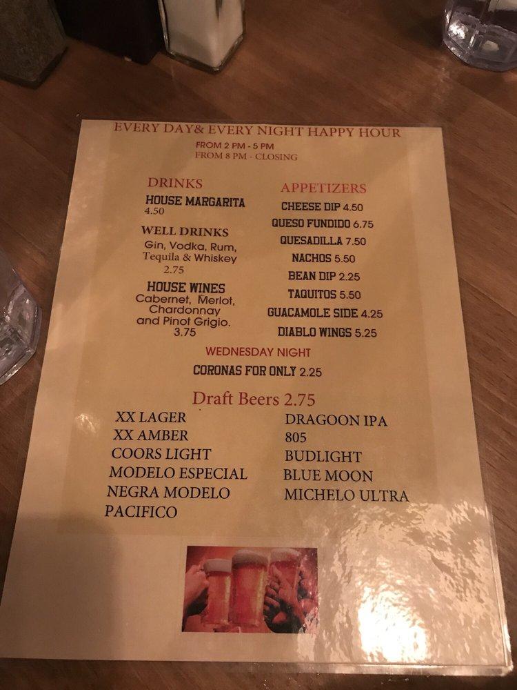 Carta de Rancho Rustico Restaurant, Tucson, E Old Vail Rd