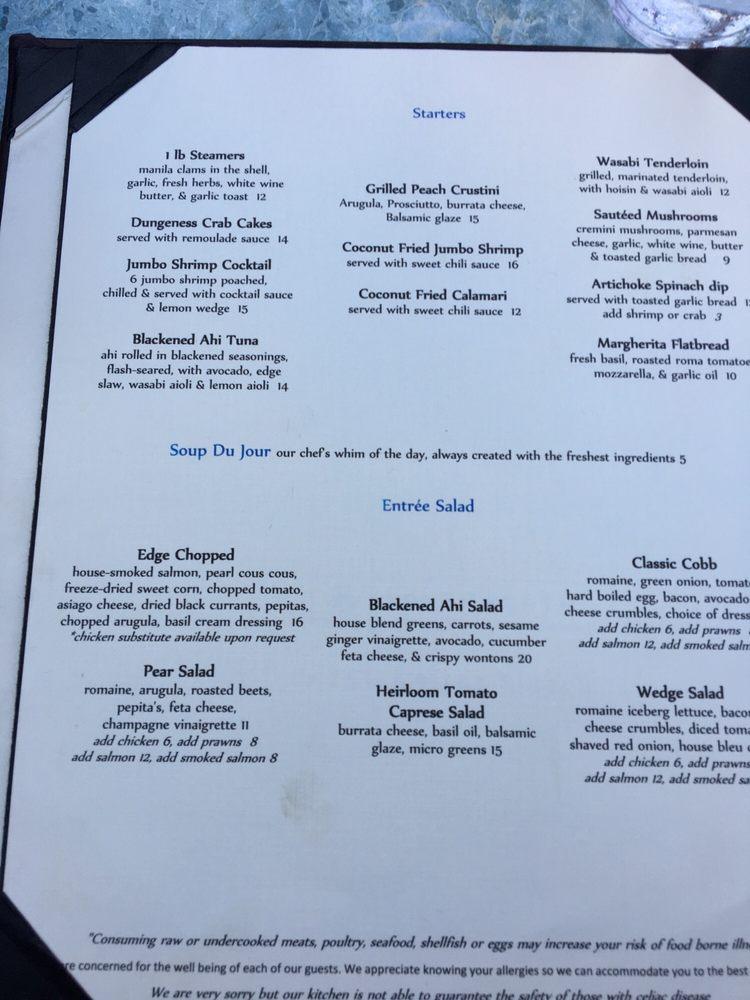 Menu at River's Edge Restaurant, Grants Pass