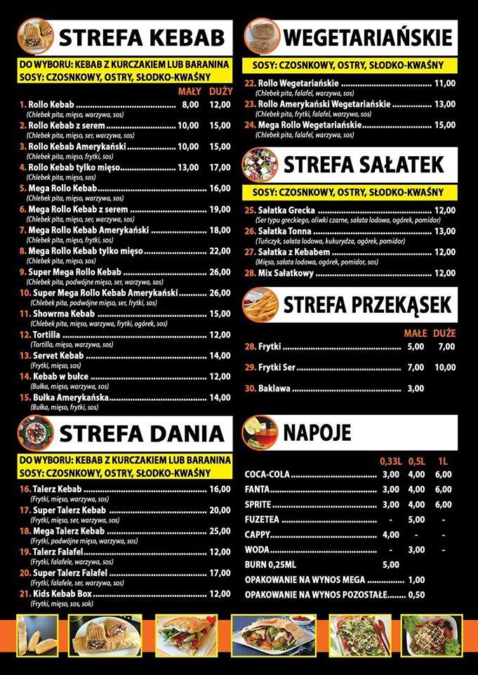 Menu at Diamond Kebab CzechowiceDziedzice restaurant, CzechowiceDziedzice