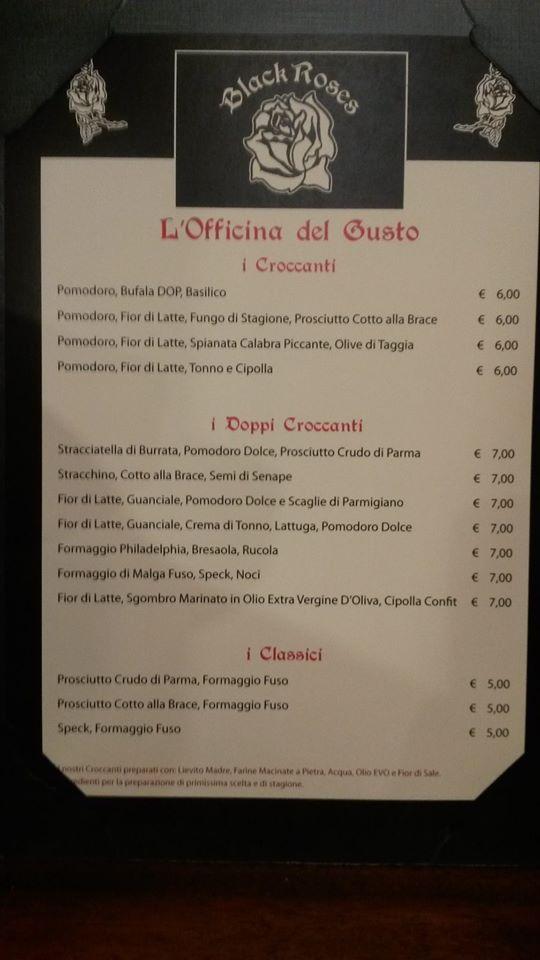 Menu at Black Roses Pub, San Vito di Cadore