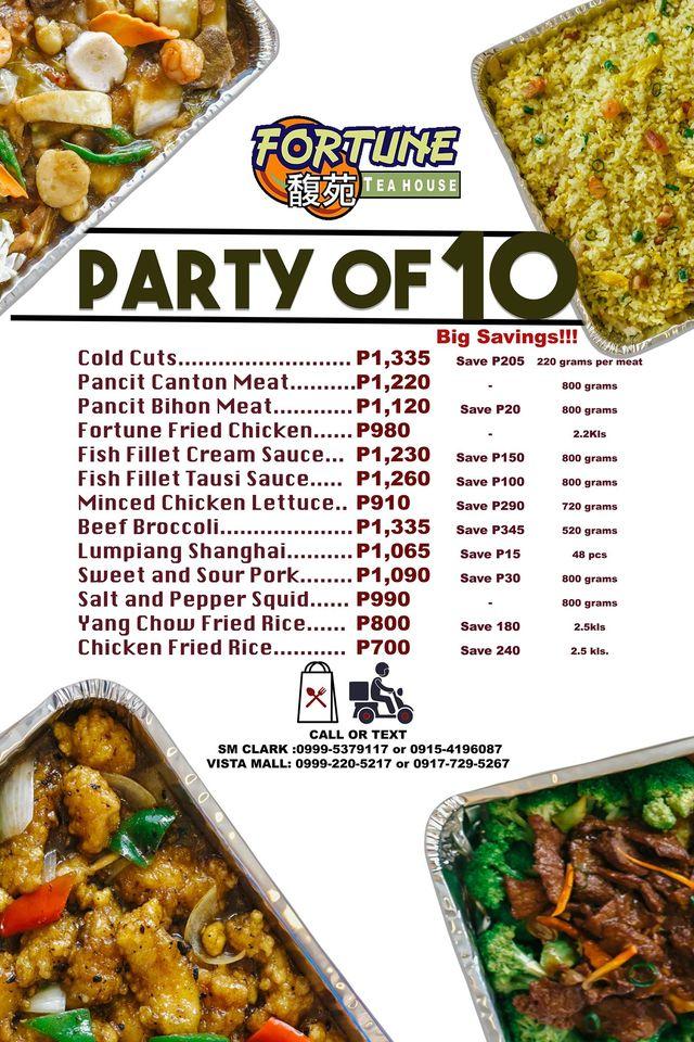 Menu at Fortune Tea House Plus restaurant, Angeles, Nepo Center