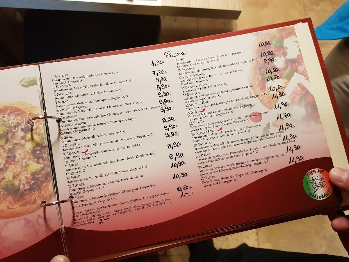Speisekarte von Papa Joe Ristorante restaurant, Uderns