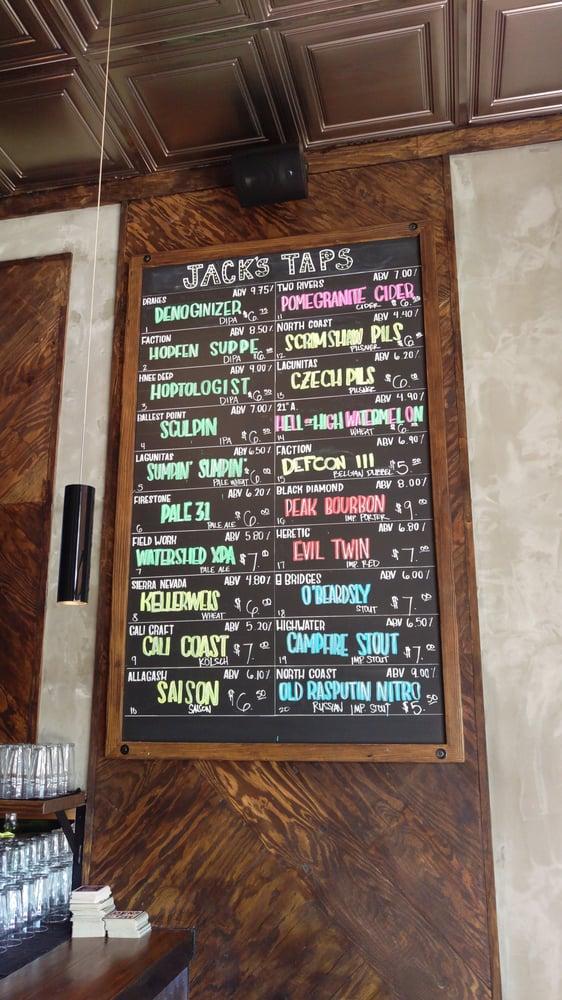 Menu at Jack's Taps restaurant, Pleasant Hill