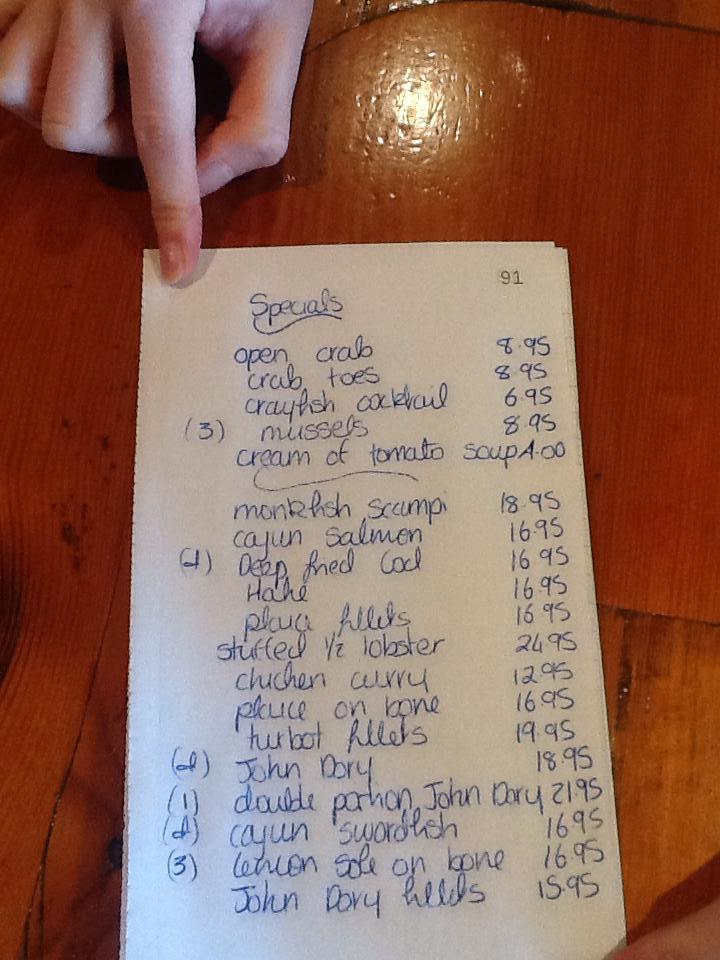 Menu at Anchor Bar and Restaurant, Crosshaven, 4 Middle Rd