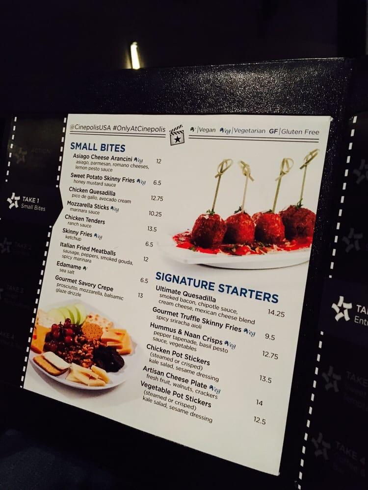 Menu at Cinépolis Luxury Cinemas pub & bar, Westlake Village