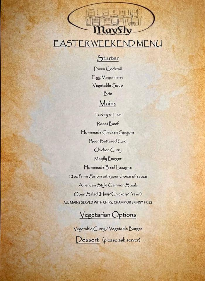 Menu at Mayfly Inn pub & bar, Kesh