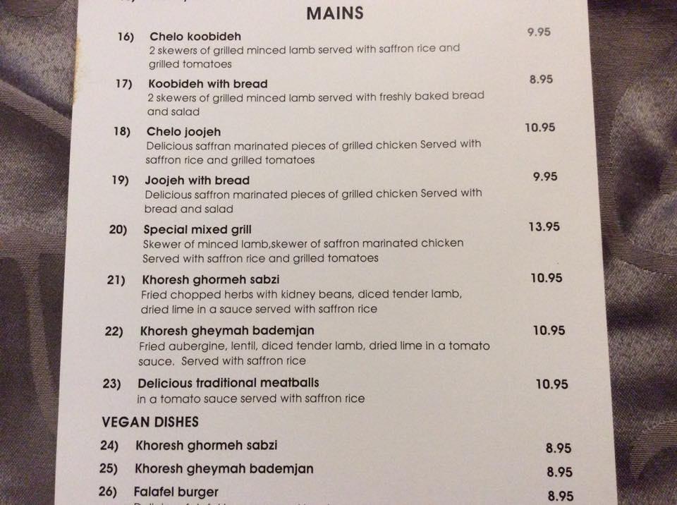 Menu at Toot restaurant, Plymouth