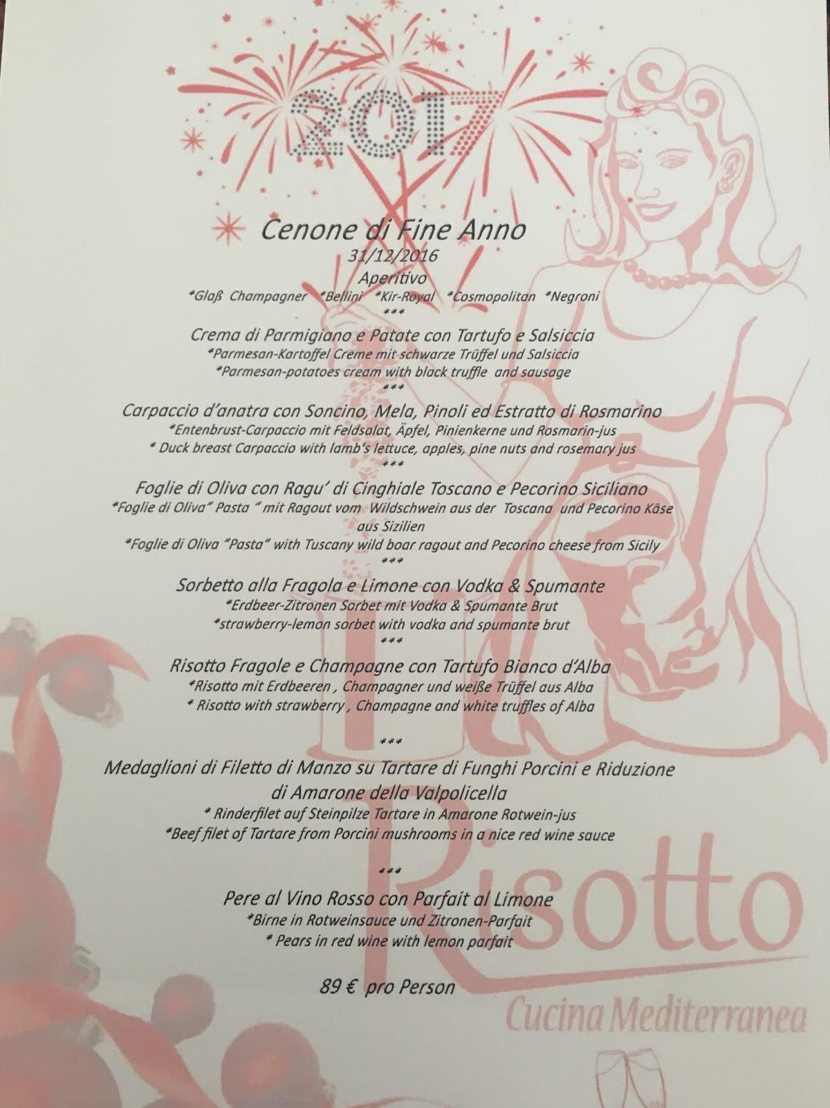 Speisekarte von Ristorante Risotto restaurant, München