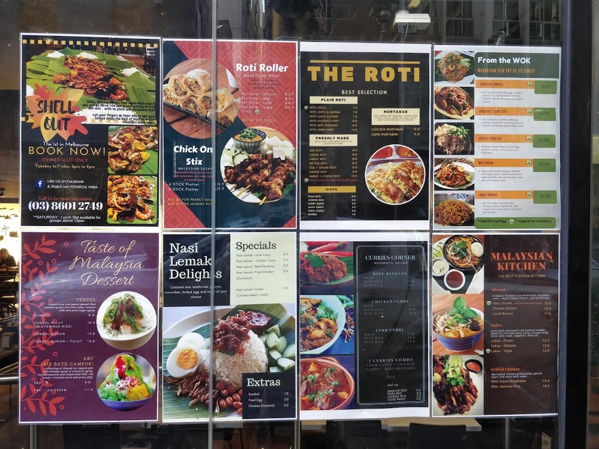 Menu at ROTI BAR, Melbourne, 416418 Little Collins St