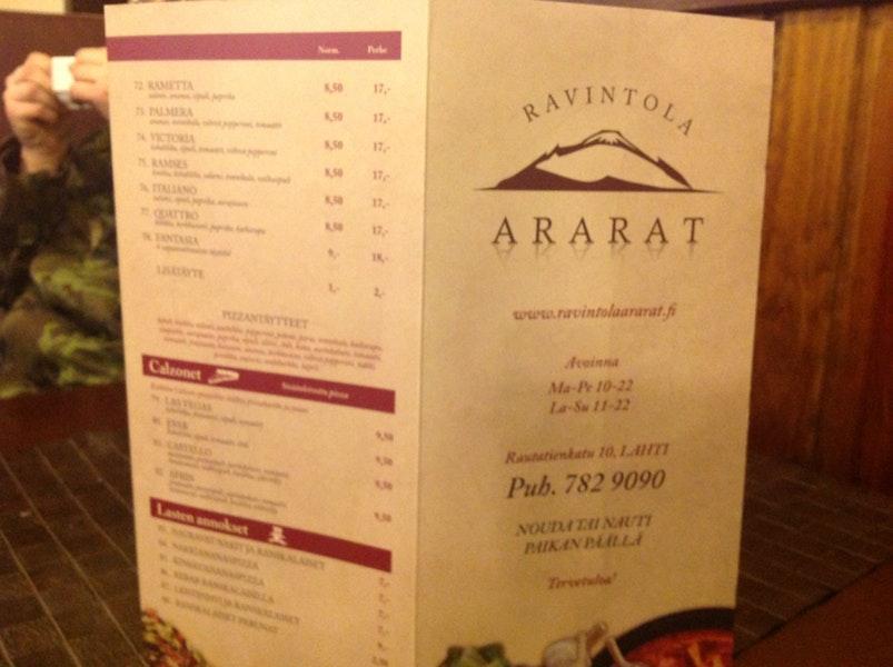 Ararat Terrace Restaurant Menu at Luz Searles blog