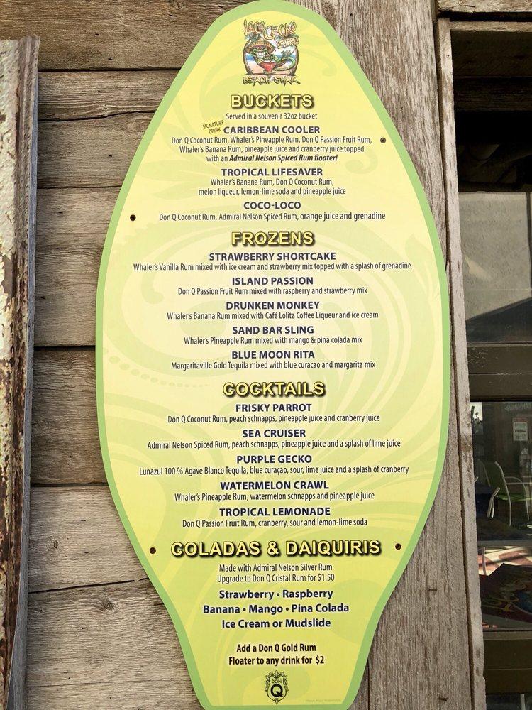 Menu at Loco Gecko pizzeria, Myrtle Beach, S Ocean Blvd