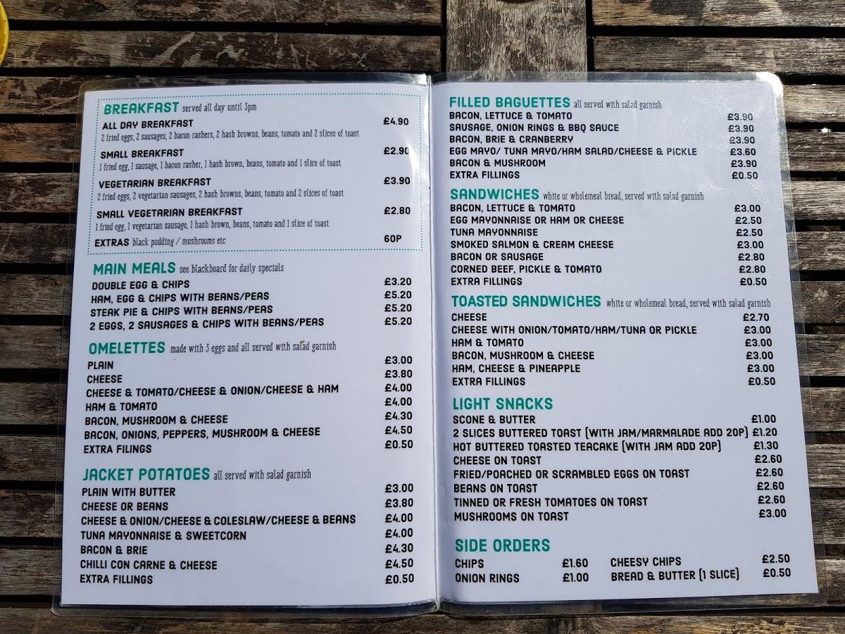 Menu at The Riverside Cafe, Wimborne Minster