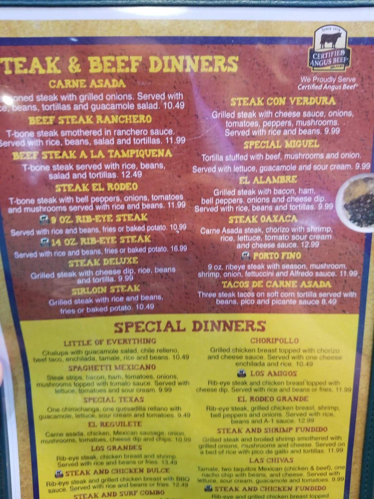 Menu at El Rodeo Grande restaurant, Prestonsburg