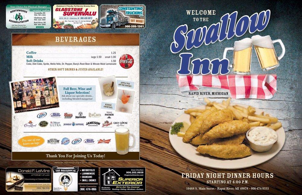 Swallow Inn in Rapid River Restaurant menu and reviews
