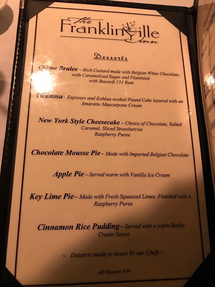 Menu at Franklinville Inn pub & bar, Franklin