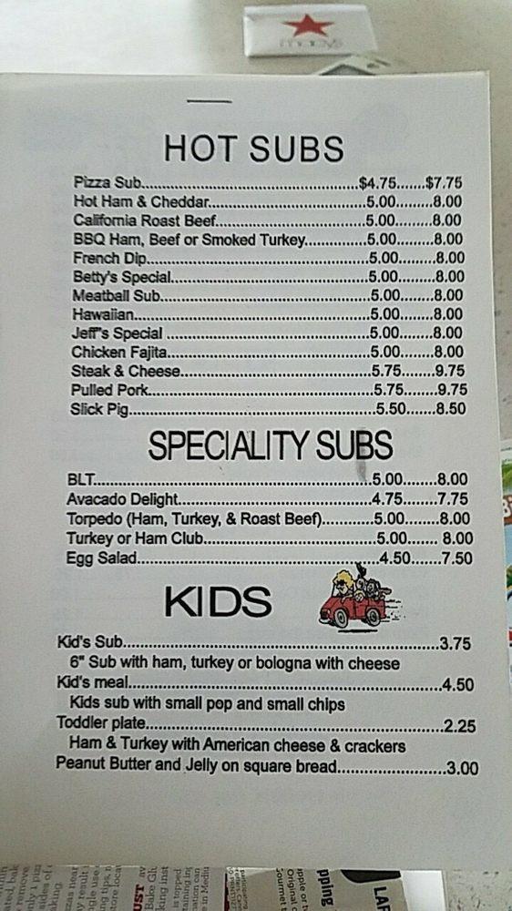 Menu at Sub Shop 38 restaurant, MiltonFreewater