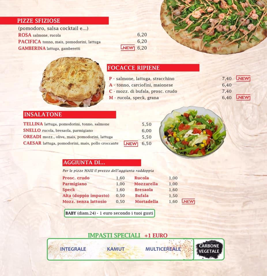 Menu da PizzAmi pizzeria, Corridonia