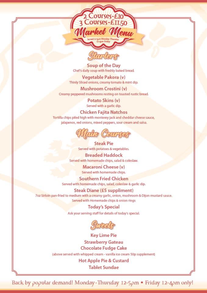 Menu at Carrigan's Hamilton restaurant, Hamilton