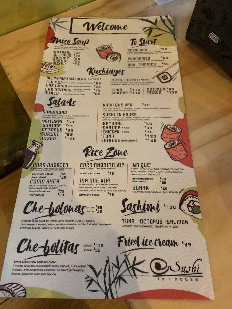 Carta del restaurante Sushi In House, Puerto Vallarta, Francia 135