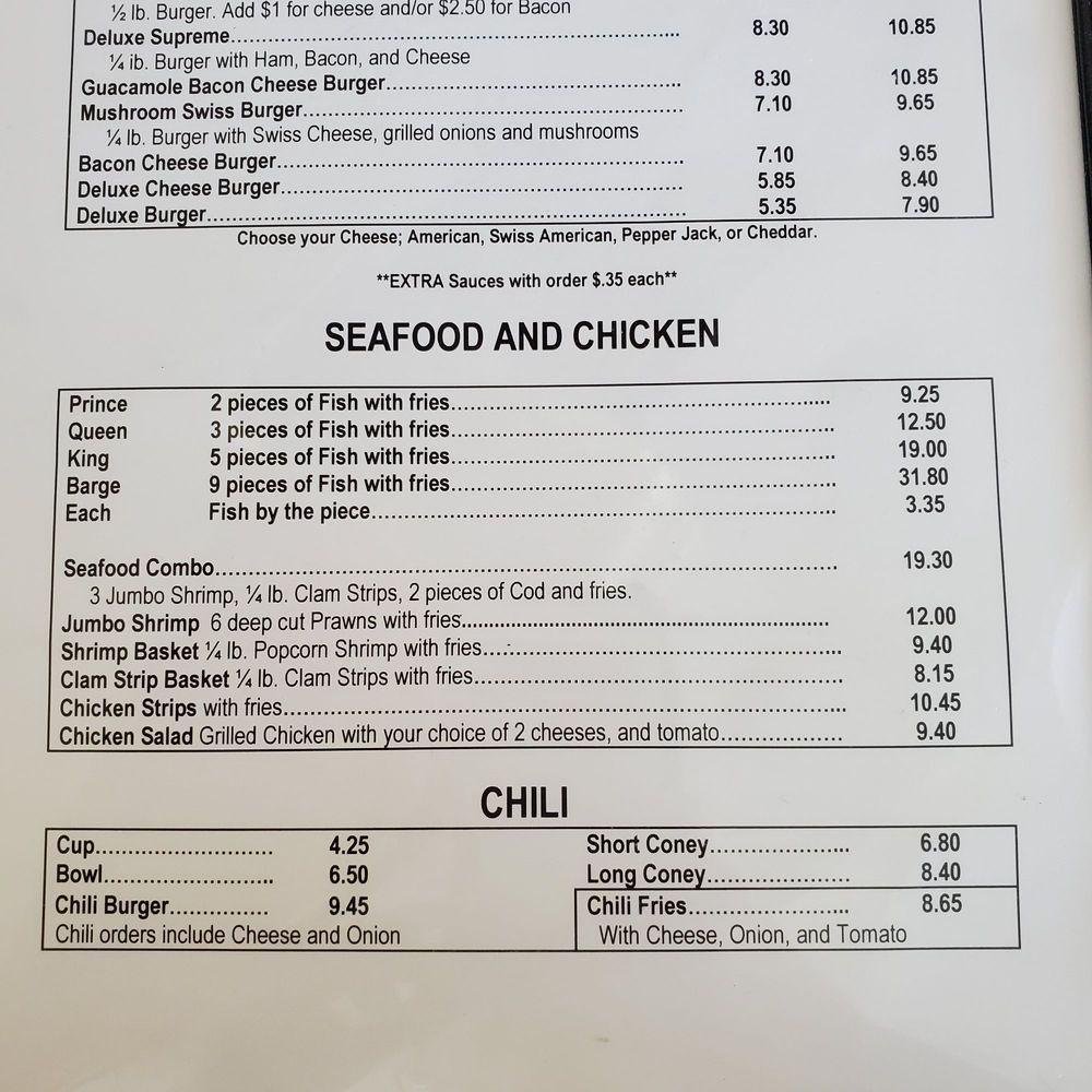 Menu at SnoCap Drive In Redmond restaurant, Redmond