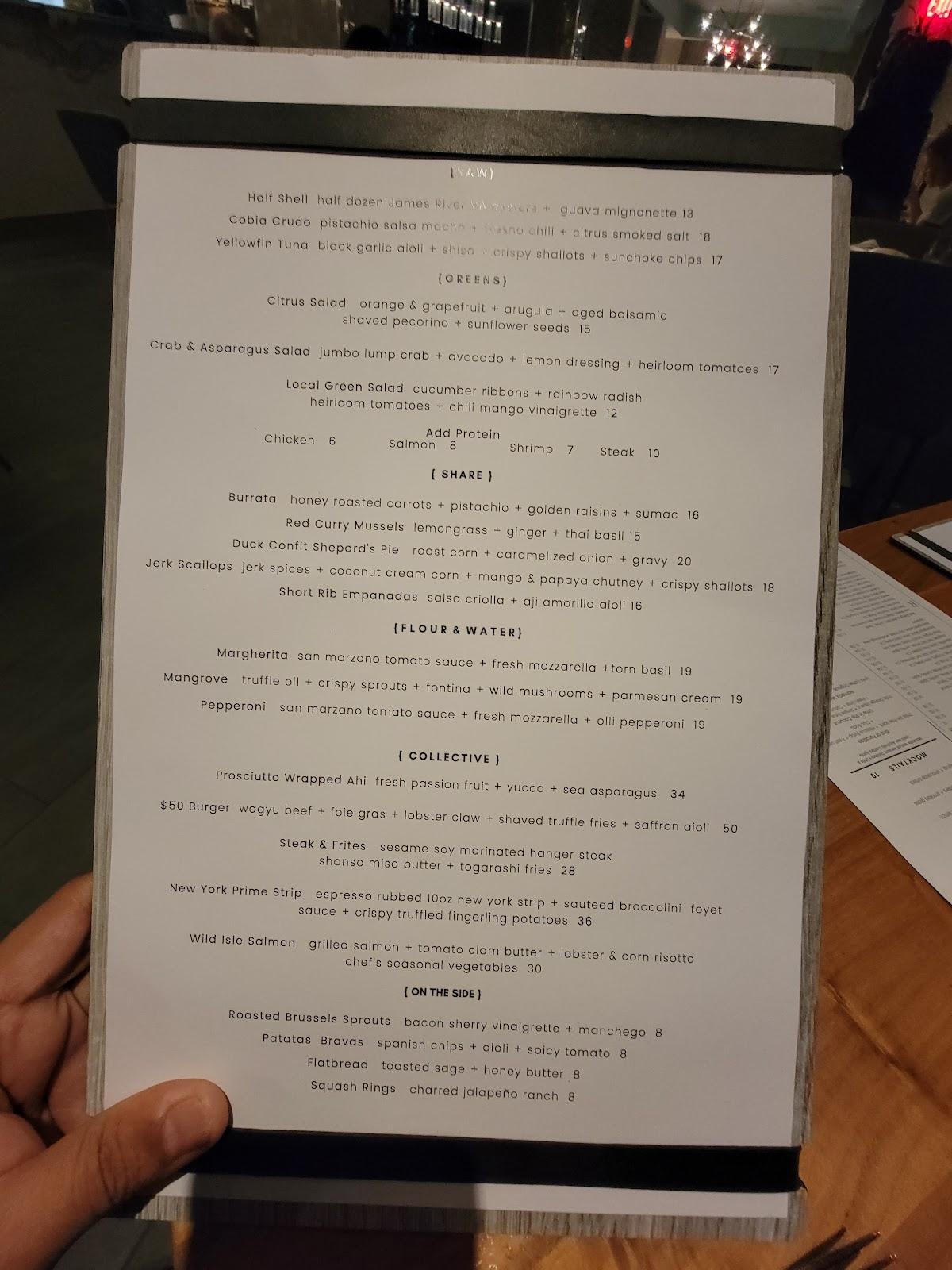 Menu at Rox Rooftop Bar, Tampa