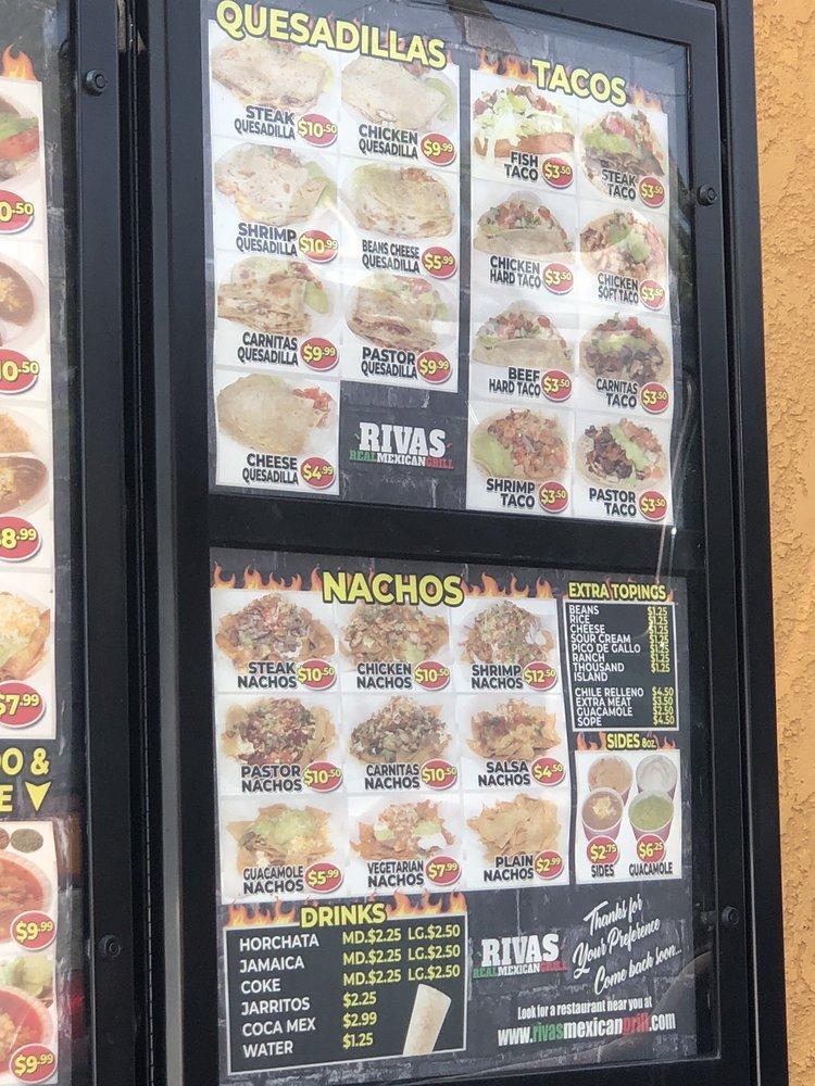 Menu at RIVAS MEXICAN GRILL 9 restaurant, Carson City