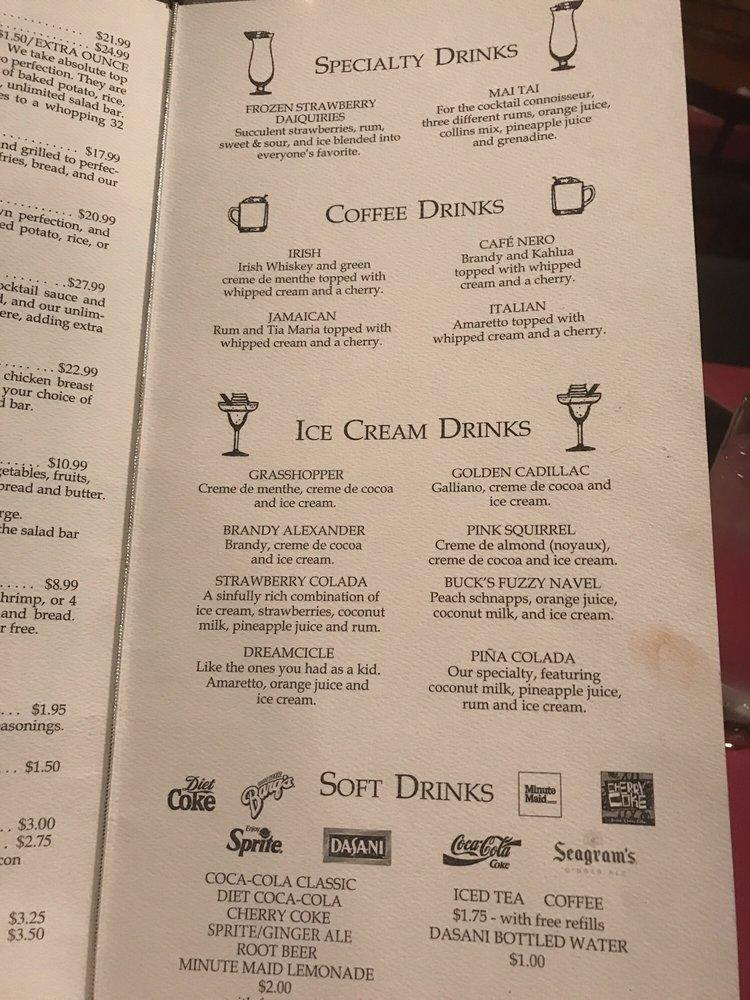 Menu at The Ribeye steakhouse, Champaign, S Neil St